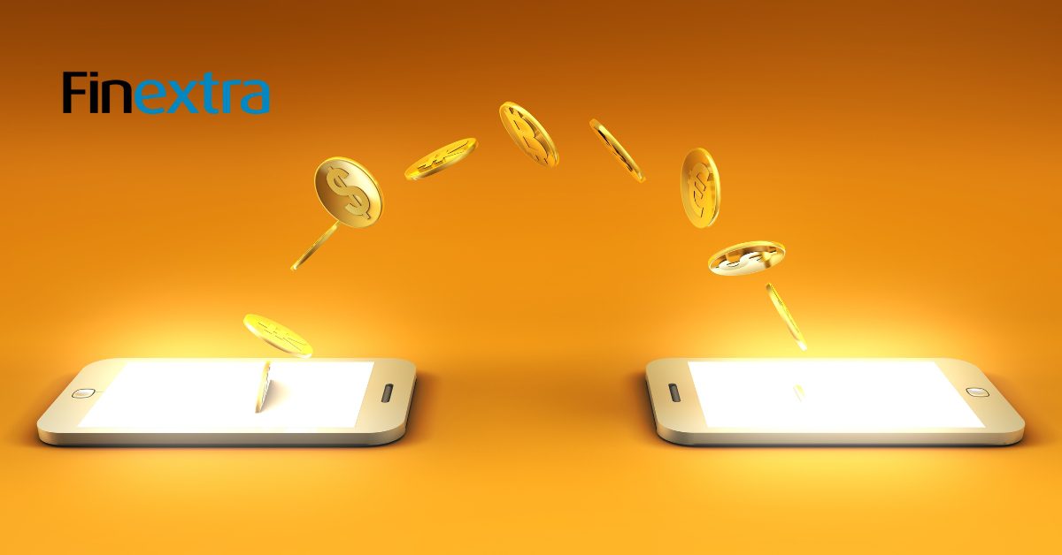 a couple of phones with coins transfer