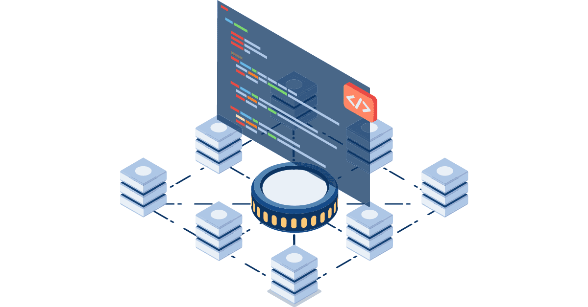A computer network with a computer code